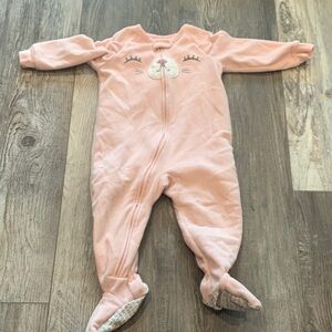 Carter's Pink Cat Face Footie